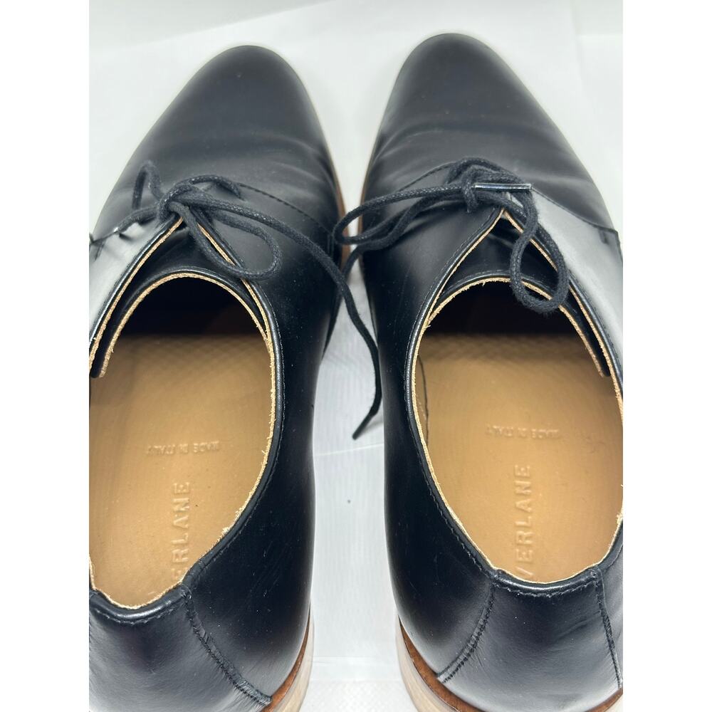 Everlane Modern Oxford Women’s 10.5 Black Leather Lace Up Derby Shoes Italy - Picture 8 of 8